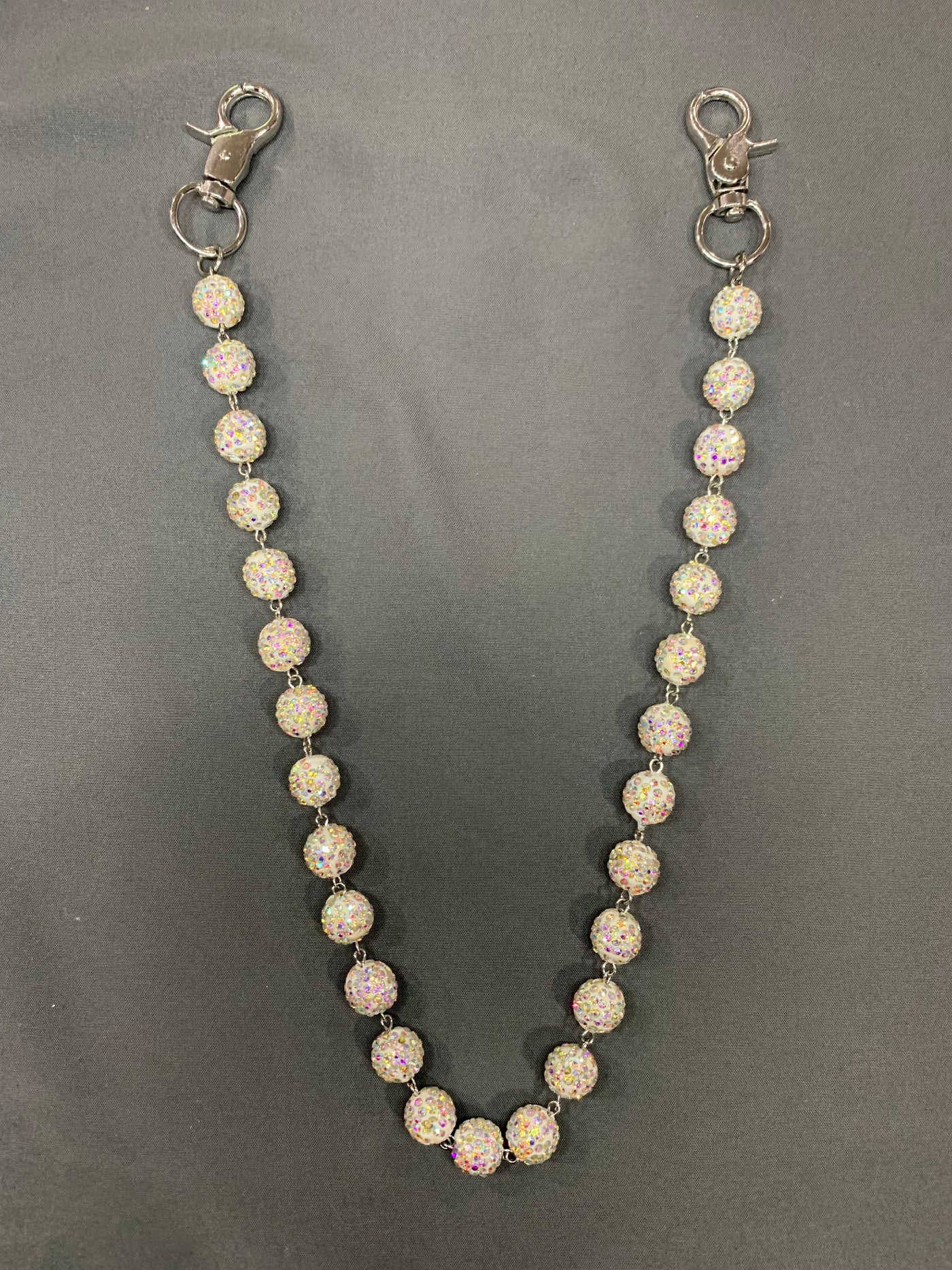 WHITE CRYSTAL WALLET CHAIN