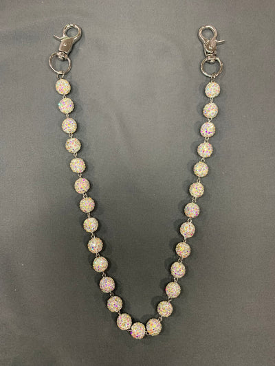 WHITE CRYSTAL WALLET CHAIN
